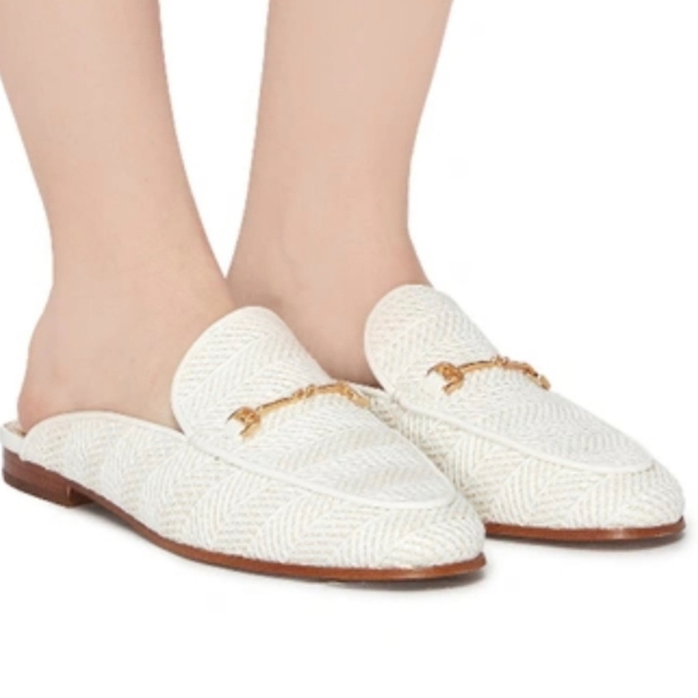 Sam Edelman white tweed mules